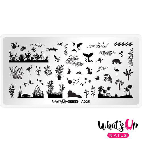 Whats Up Nails - A025 Silhouette Menagerie Stamping Plate
